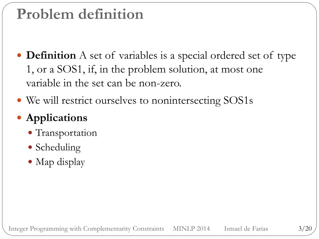 problem definition