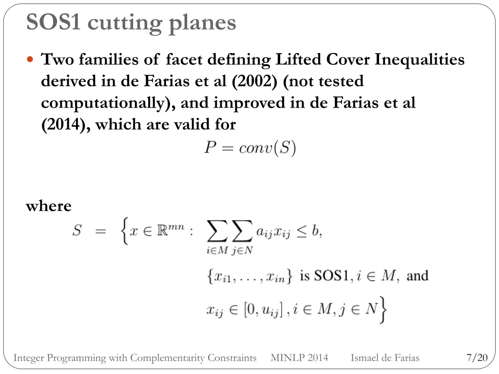 sos1 cutting planes