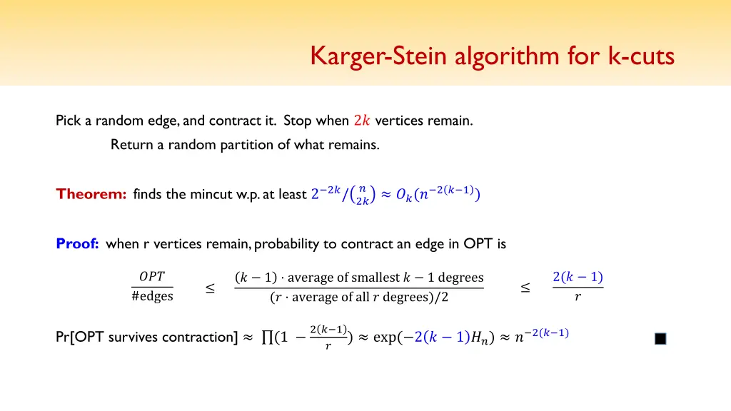 karger stein algorithm for k cuts