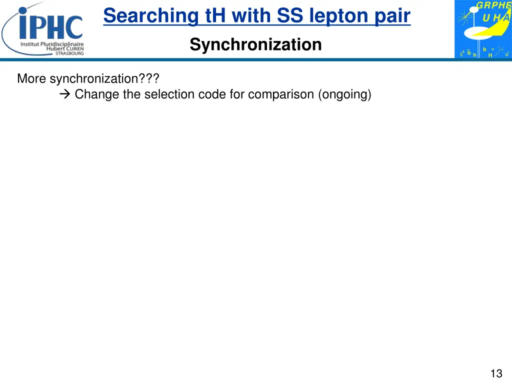 searching th with ss lepton pair 12