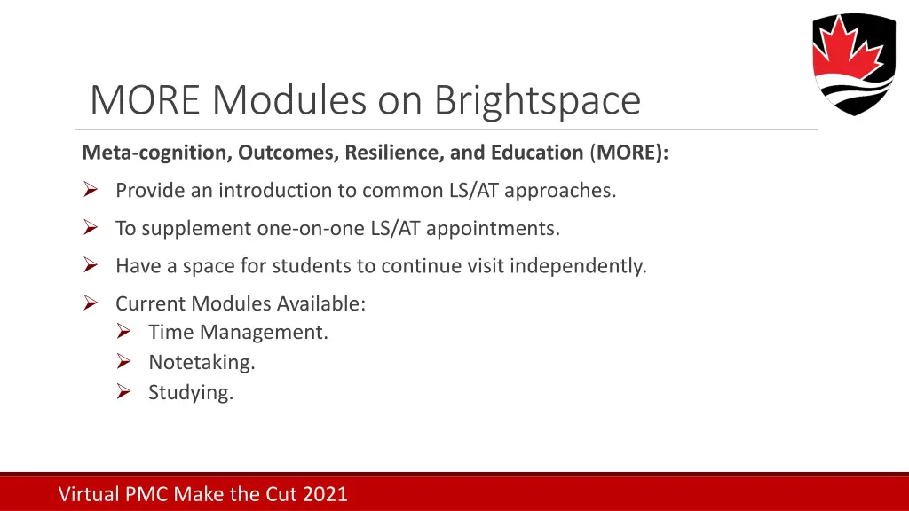 more modules on brightspace