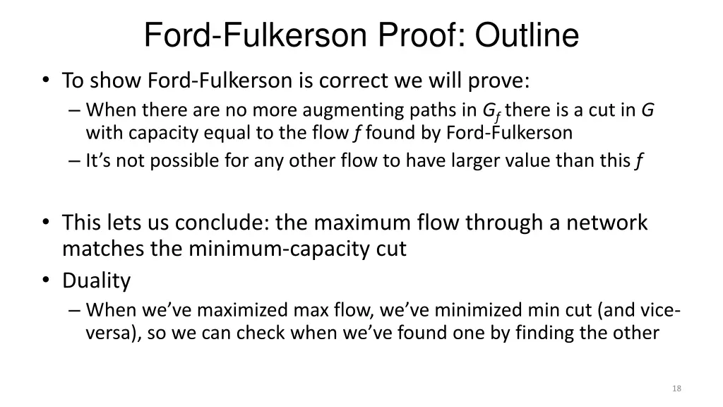 ford fulkerson proof outline