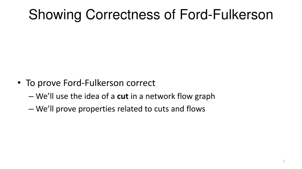 showing correctness of ford fulkerson