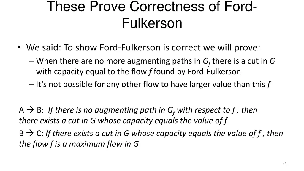 these prove correctness of ford fulkerson