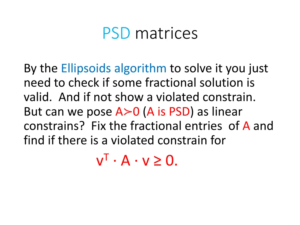 psd matrices