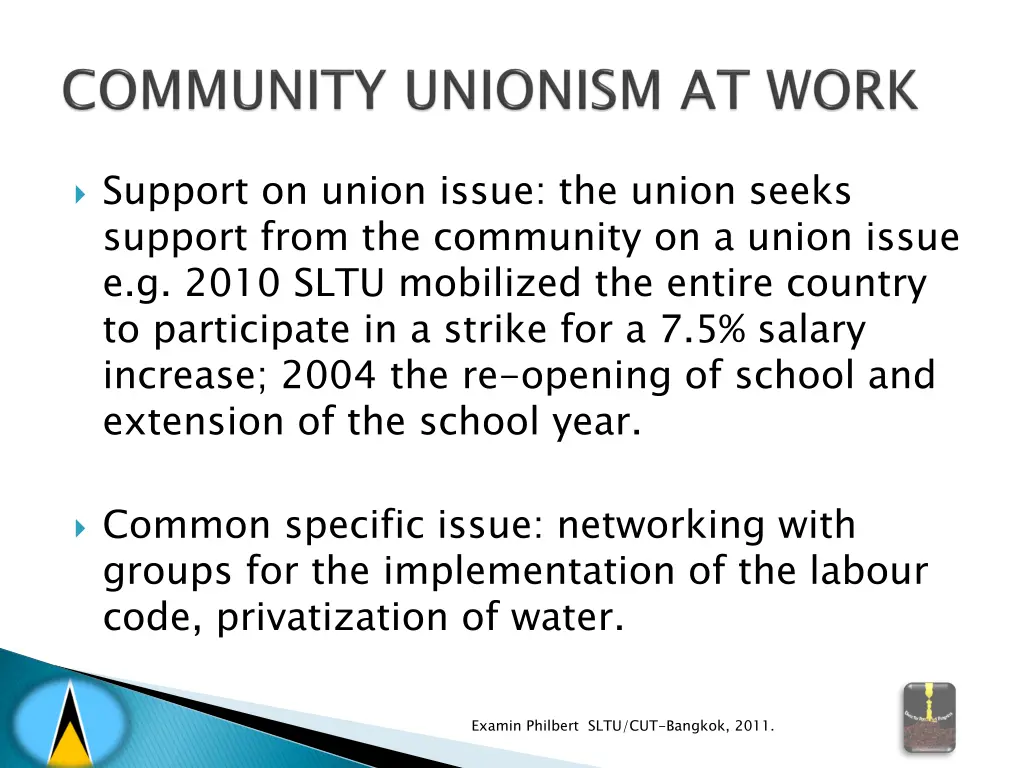 support on union issue the union seeks support