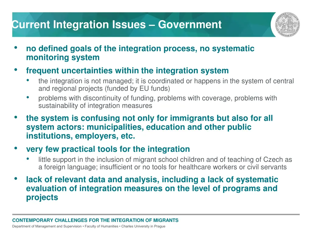 current integration issues government