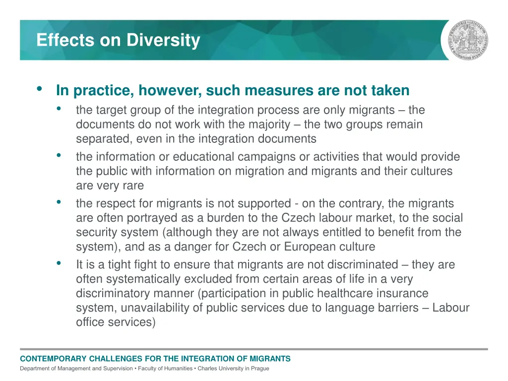 effects on diversity 1