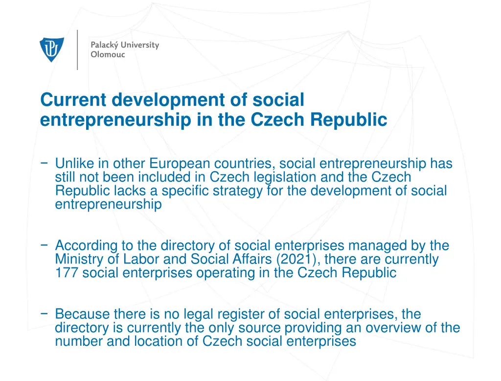 current development of social entrepreneurship