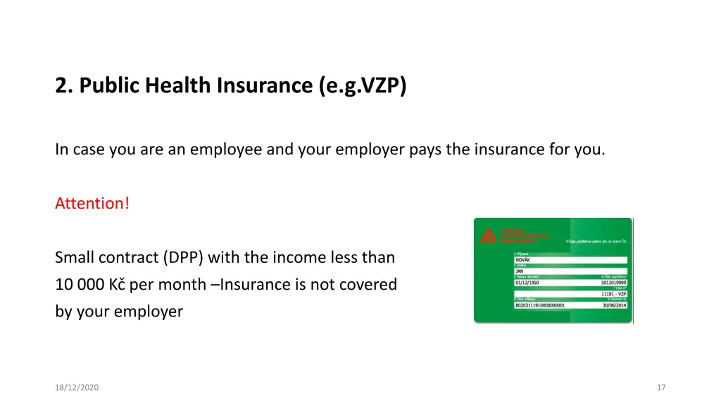 2 public health insurance e g vzp