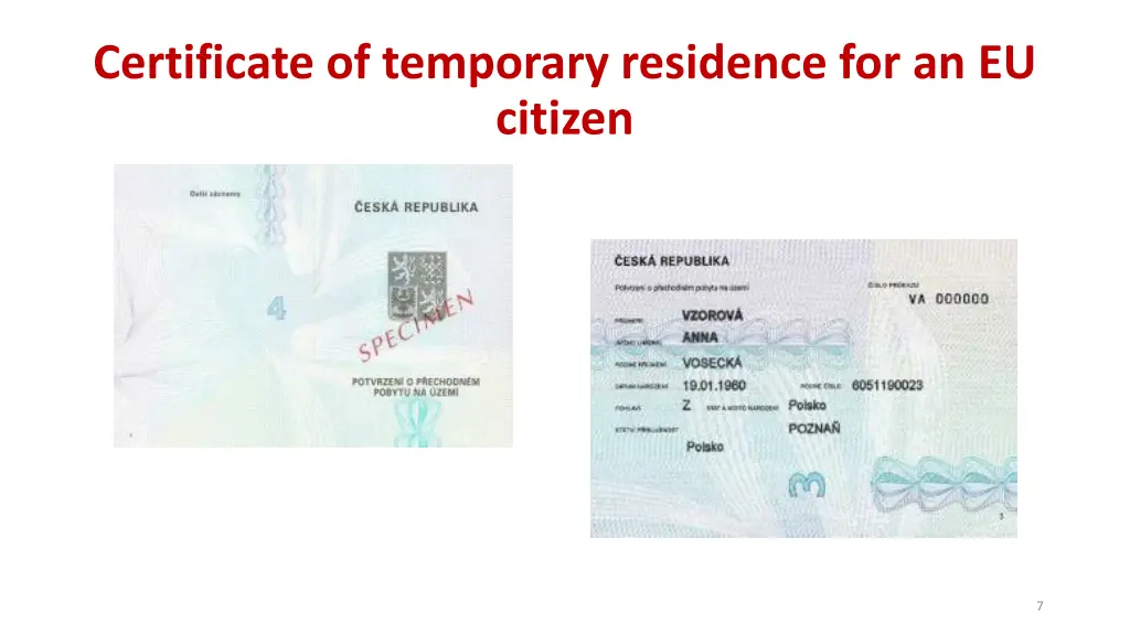 certificate of temporary residence