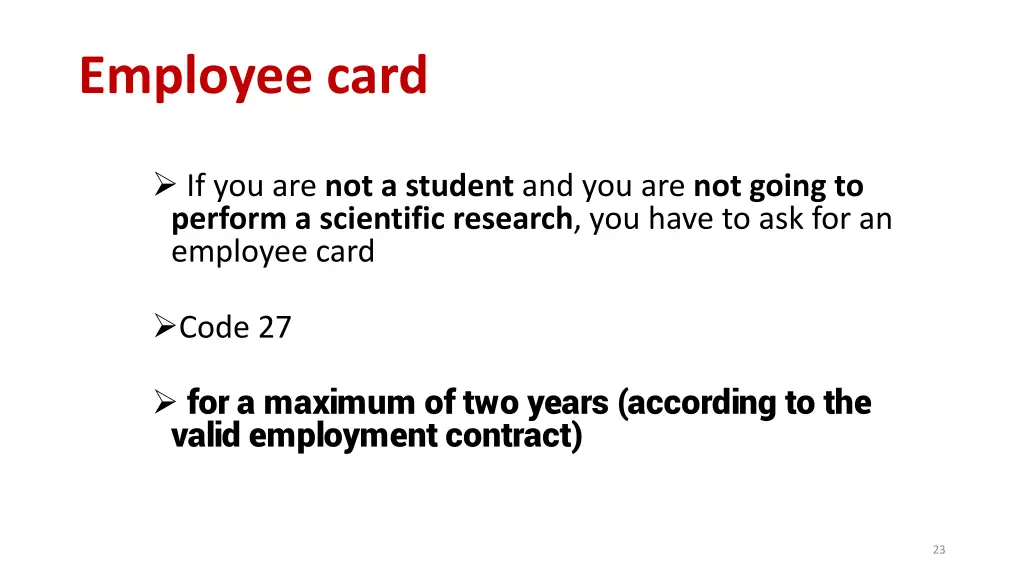 employee card