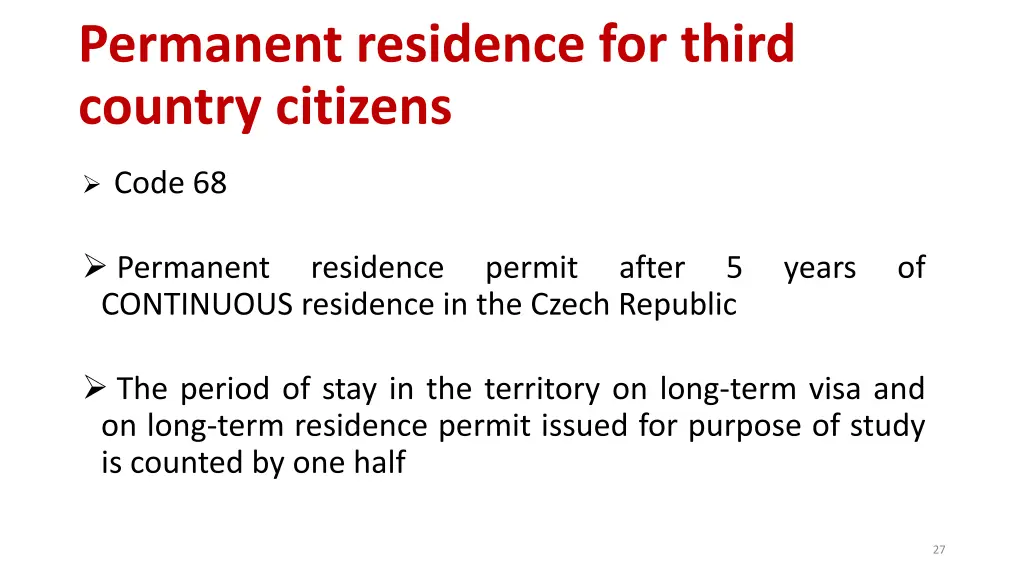 permanent residence for third country citizens