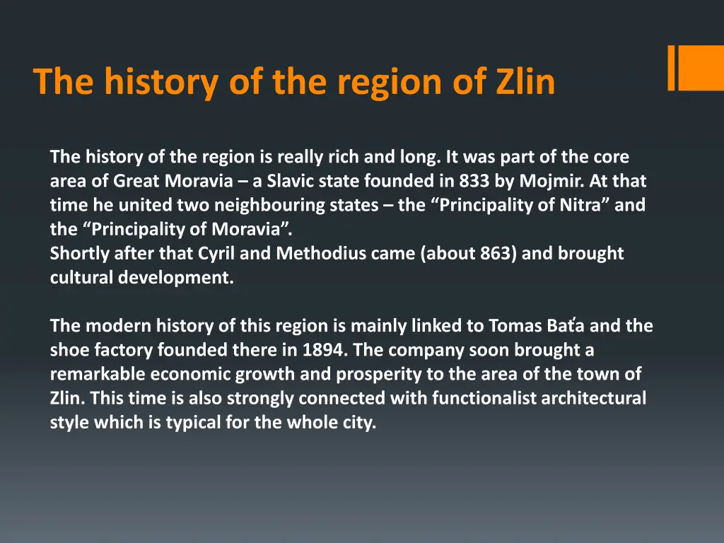 the history of the region of zlin