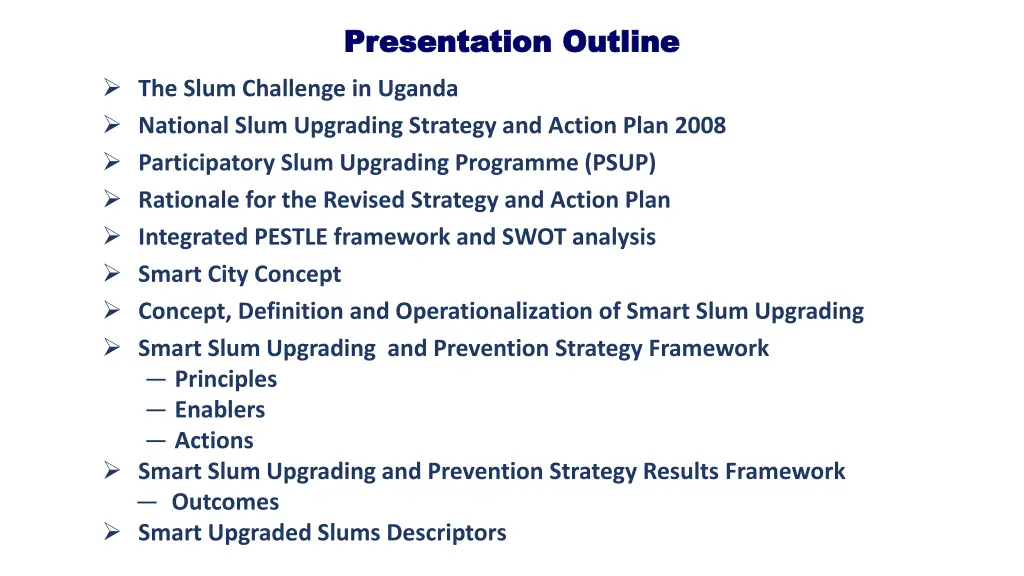 presentation outline presentation outline