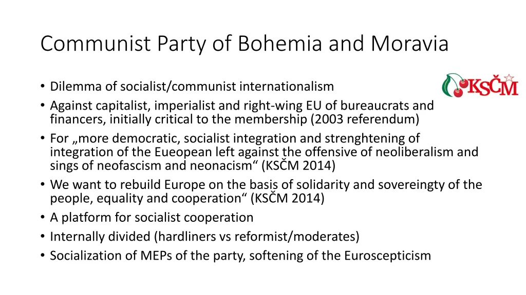 communist party of bohemia and moravia