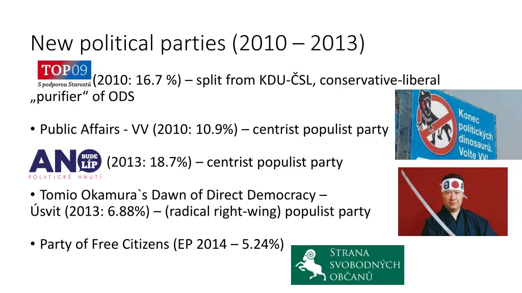 new political parties 2010 2013