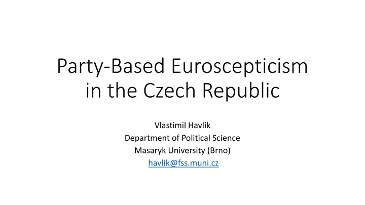 party based euroscepticism in the czech republic