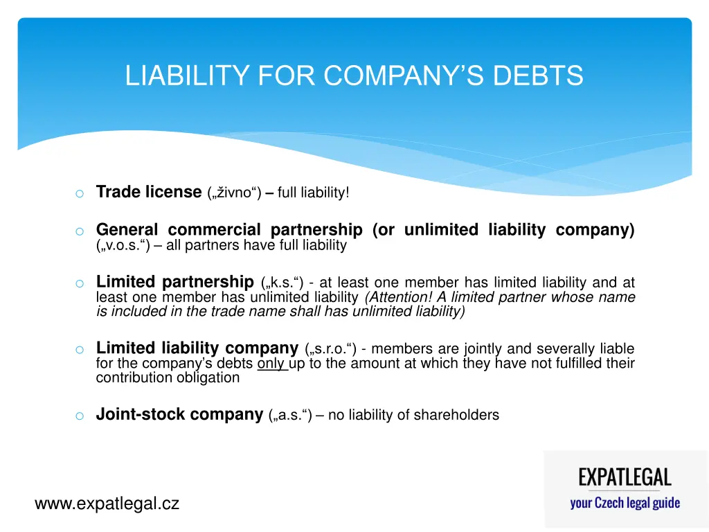 liability for company s debts