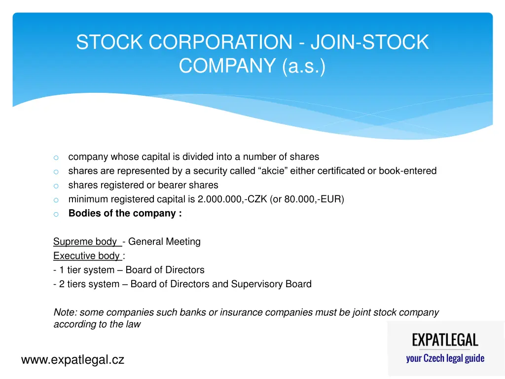 stock corporation join stock company a s