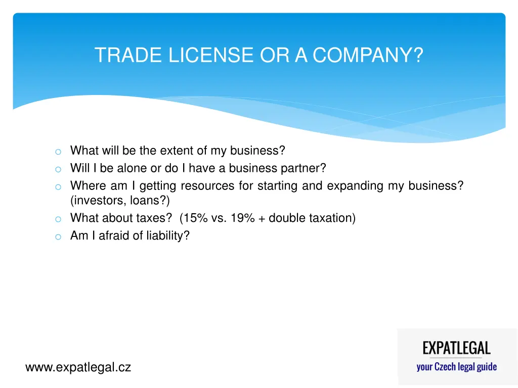 trade license or a company