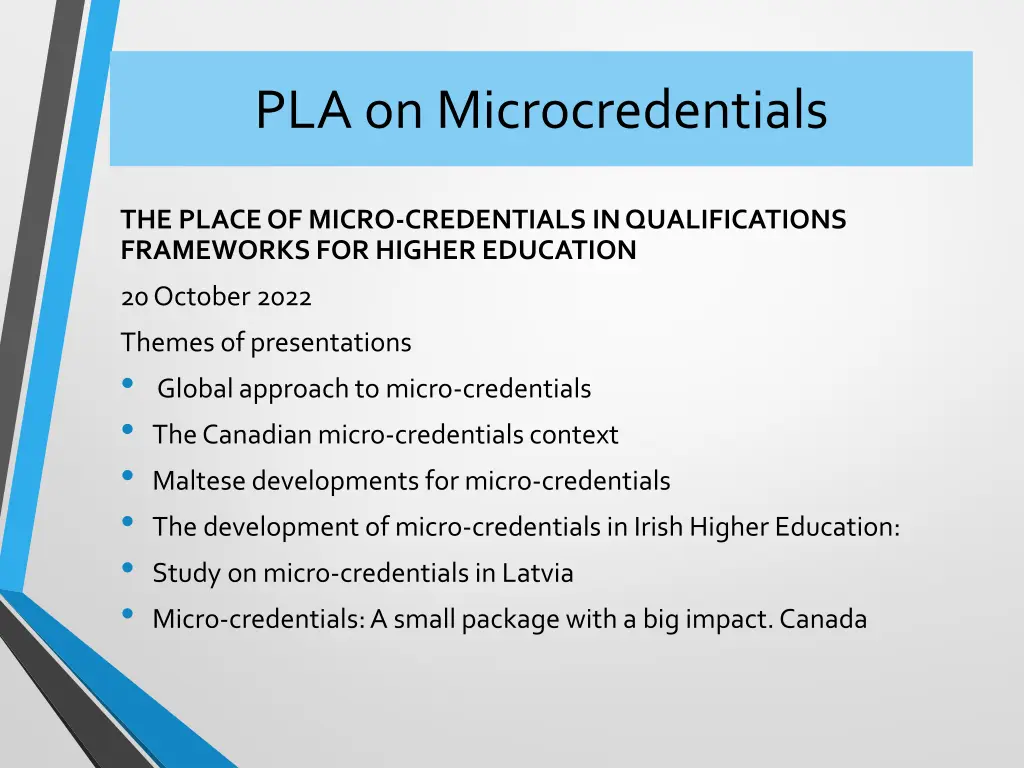 pla on microcredentials