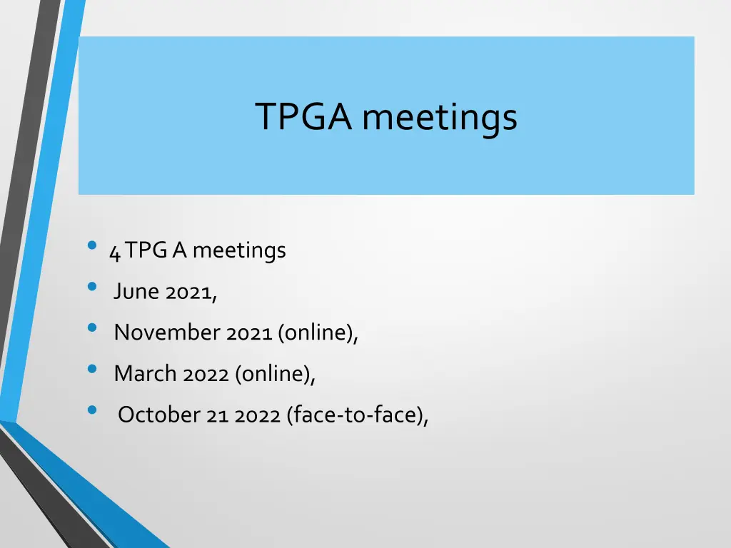 tpga meetings