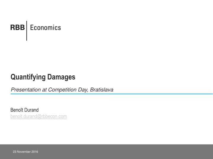 quantifying damages