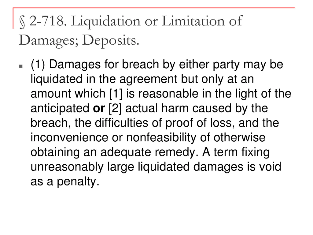 2 718 liquidation or limitation of damages