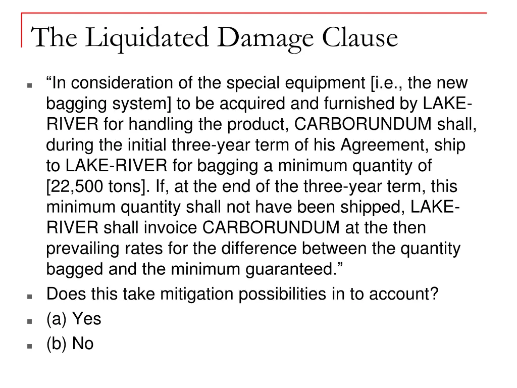 the liquidated damage clause