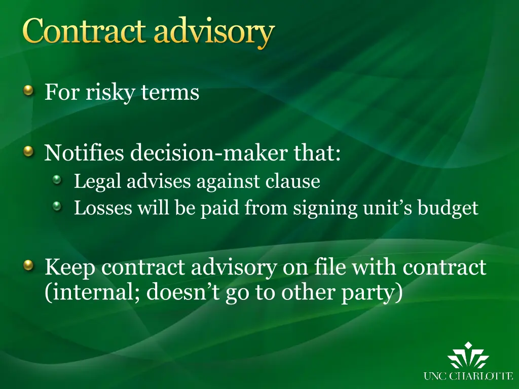 contract advisory