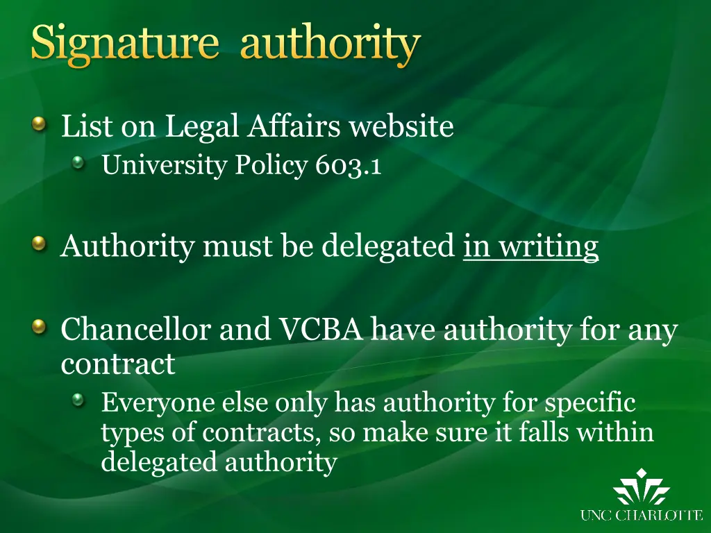 signature authority