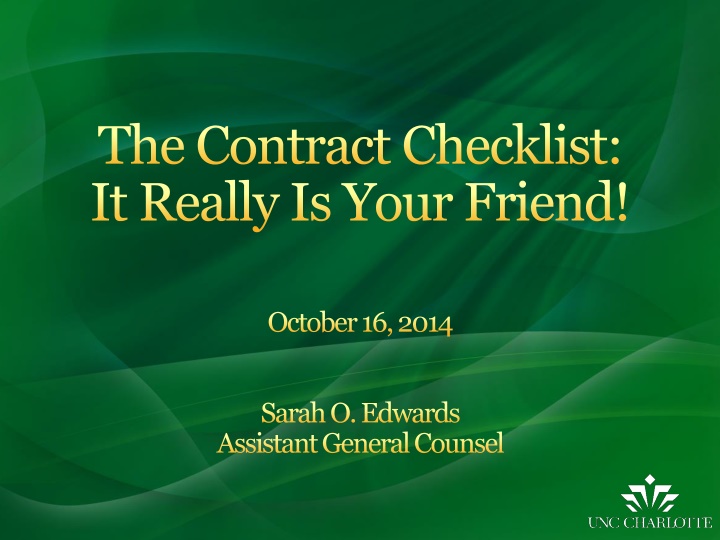 the contract checklist it really is your friend