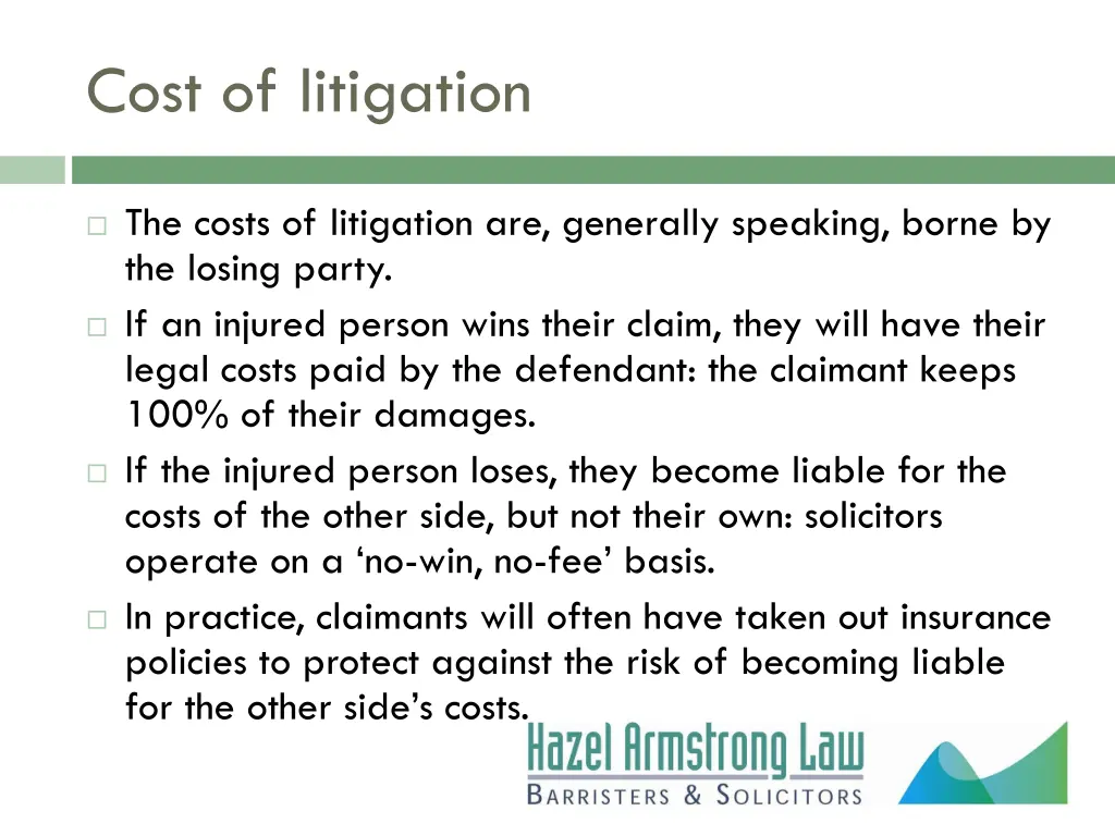 cost of litigation 1