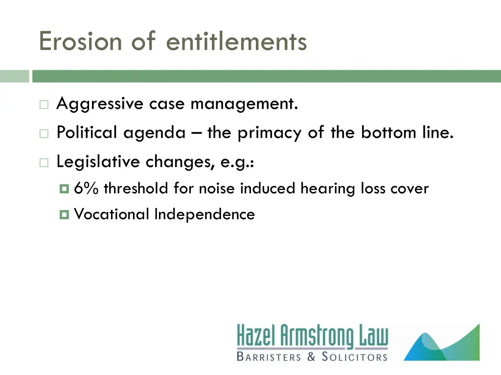 erosion of entitlements