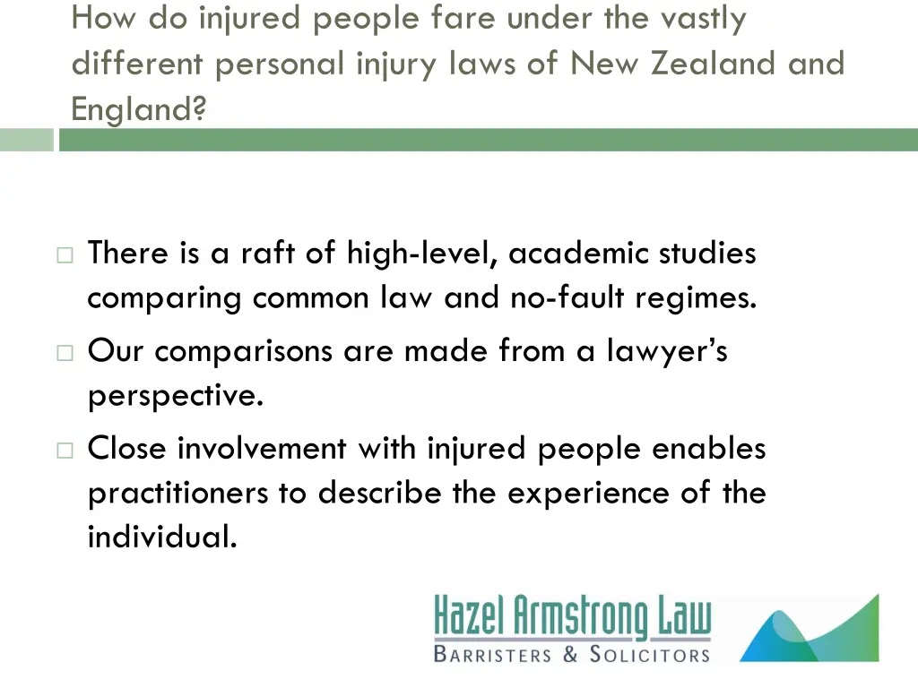 how do injured people fare under the vastly