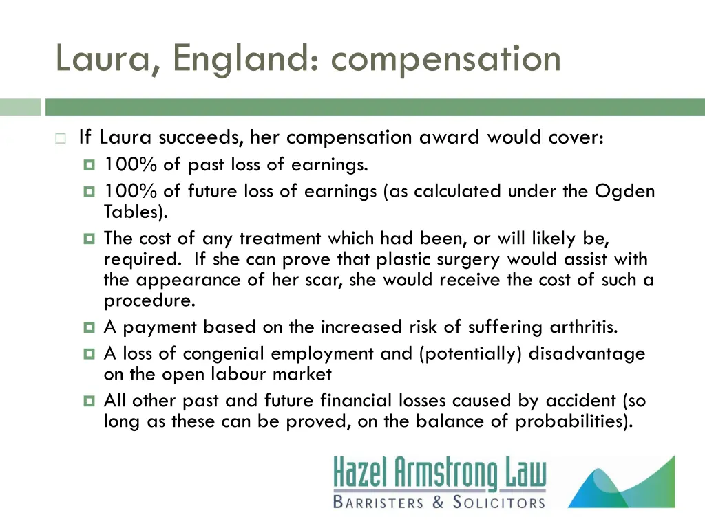 laura england compensation