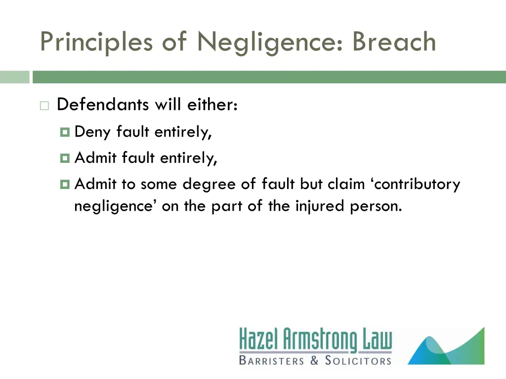 principles of negligence breach 1