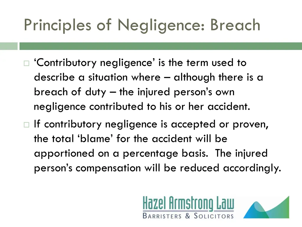 principles of negligence breach 2