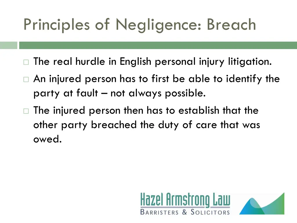 principles of negligence breach