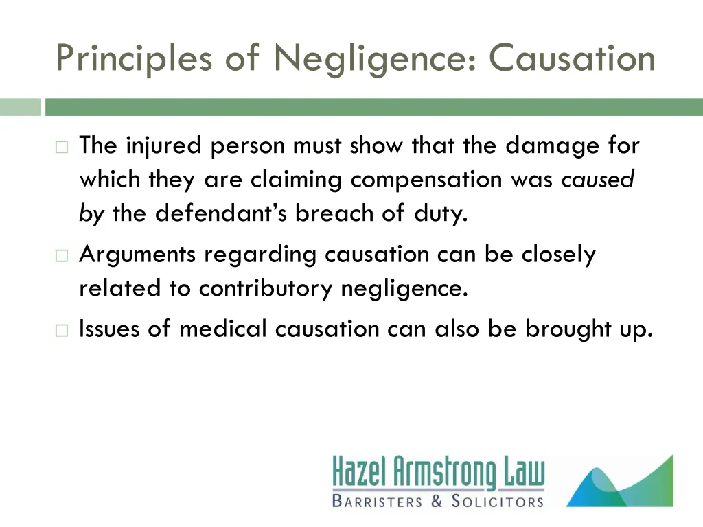 principles of negligence causation