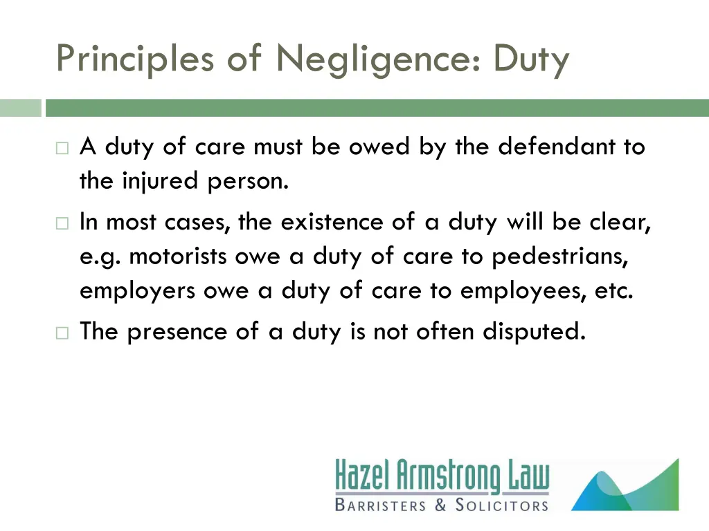 principles of negligence duty