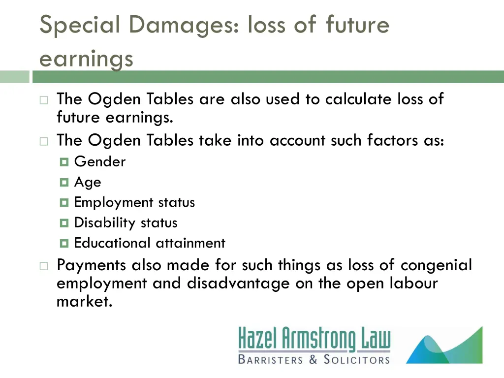 special damages loss of future earnings