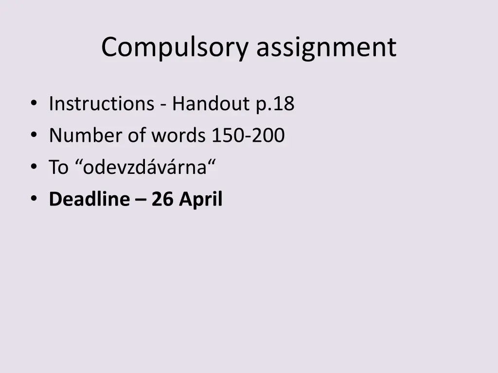 compulsory assignment