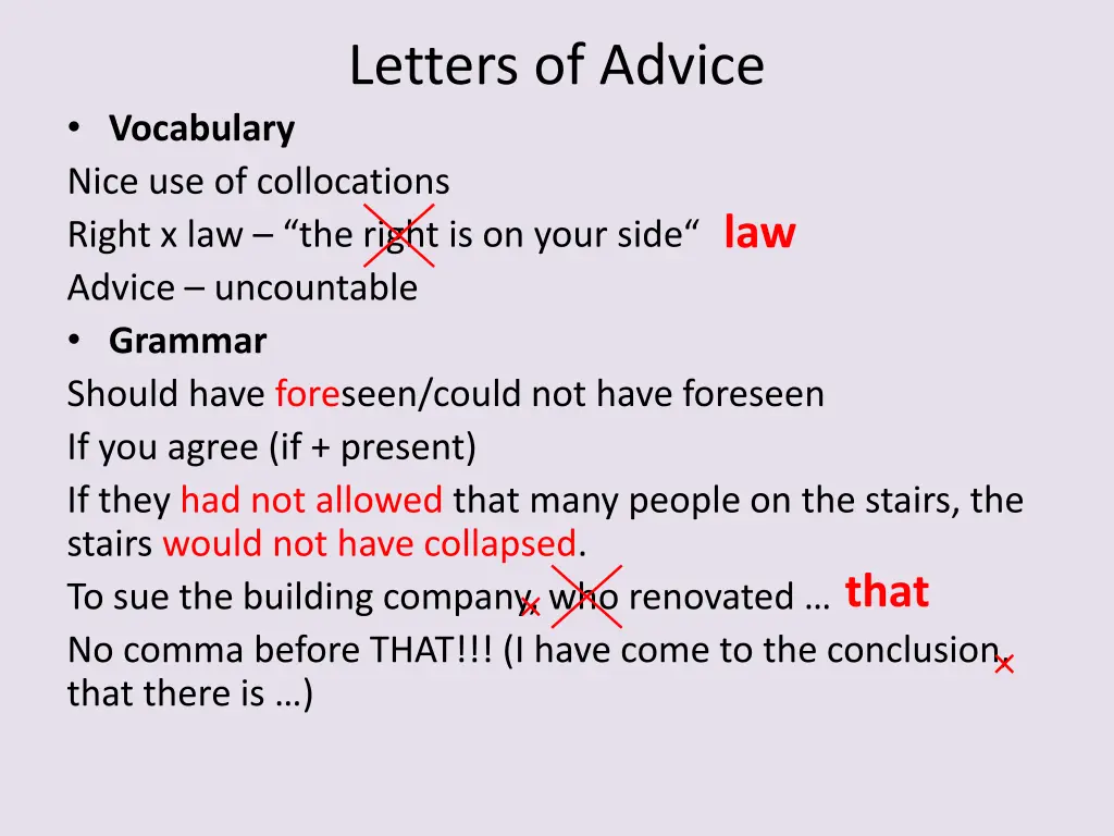 letters of advice 1