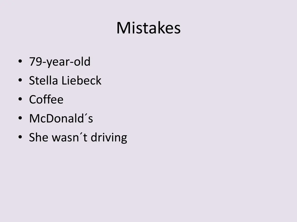 mistakes