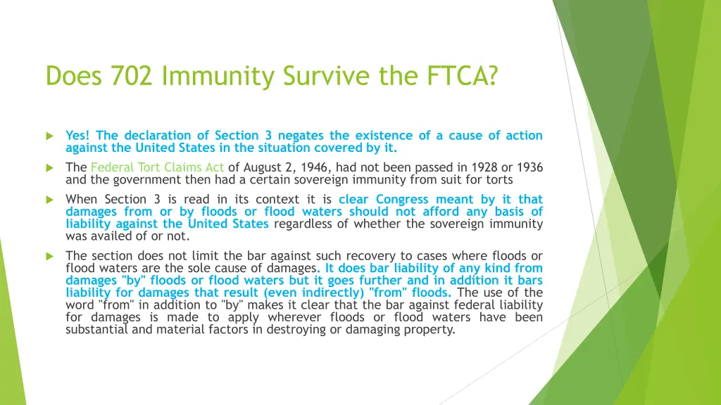 does 702 immunity survive the ftca