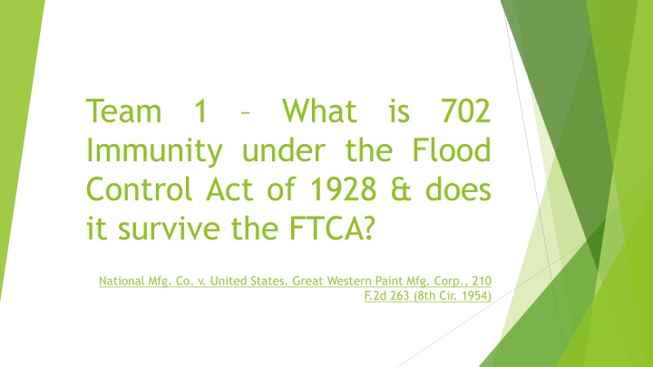 team immunity under the flood control act of 1928