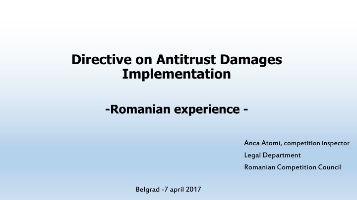 directive on antitrust damages implementation