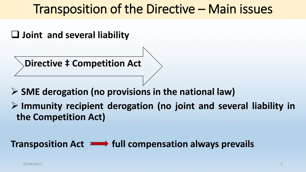 transposition of the directive transposition 3